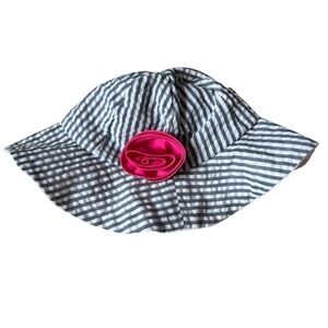 Baby Aspen baby Hat with Pink Flower Accent Bucket Hat sunhat size 0-6 months